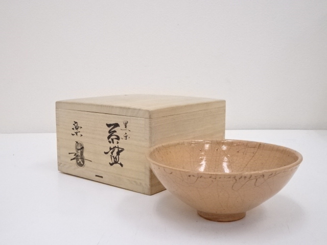 ANTIQUE JAPANESE TEA CEREMONY / CHAWAN(TEA BOWL) / ICE CRACKLE GLAZE